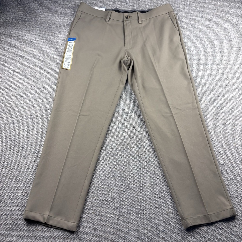 Haggar Performance Cool 18 Mens Dress Pants Beige Twill 36x29 NWT